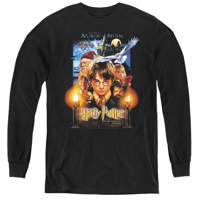 Harry Potter Movie Poster Long Sleeve Kids Youth T Shirt Black