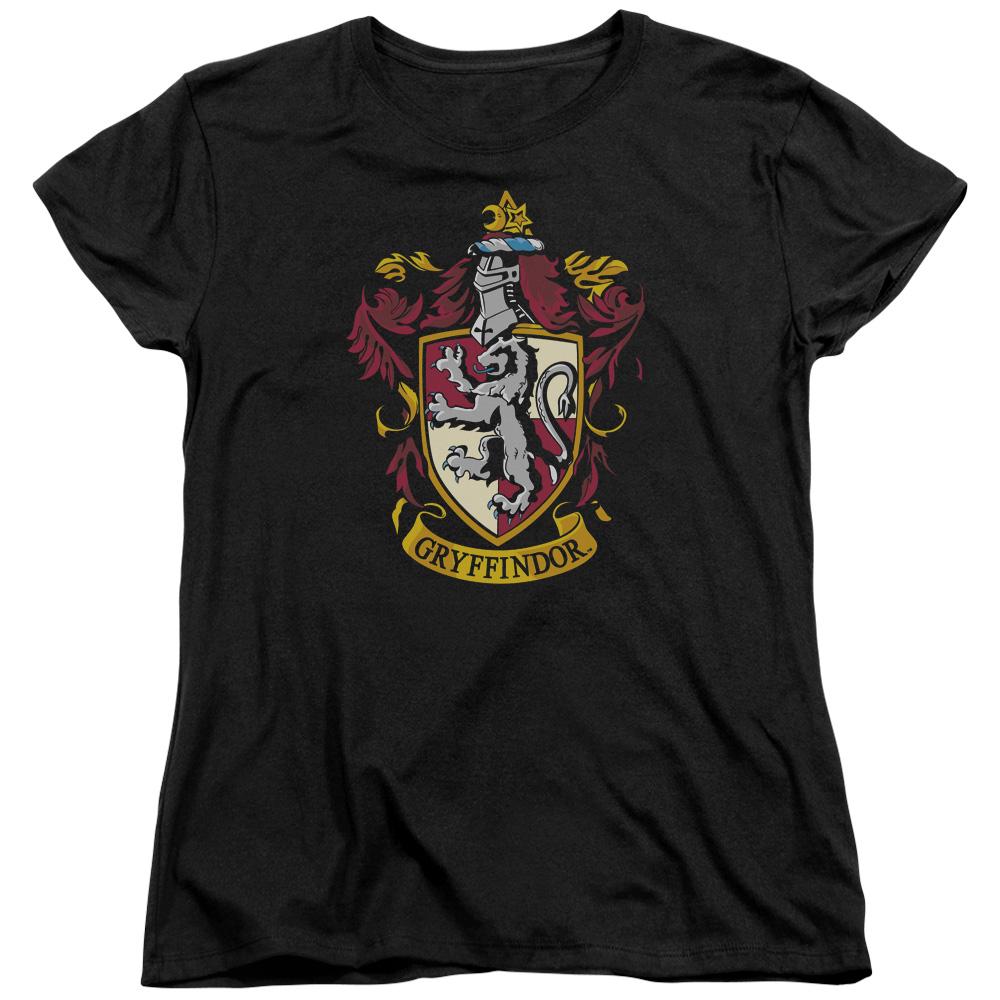 Harry Potter Gryffindor Crest Womens T Shirt Black