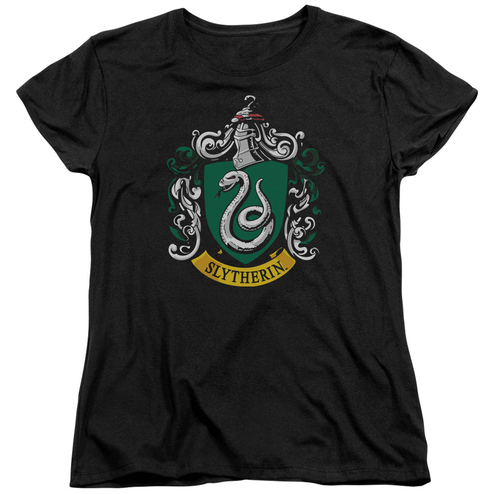 Harry Potter Slytherin Crest Womens T Shirt Black