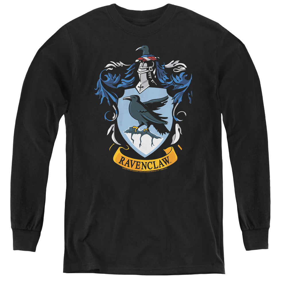 Harry Potter Ravenclaw Crest Long Sleeve Kids Youth T Shirt Black