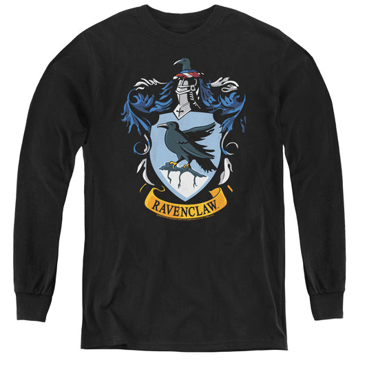 Harry Potter Ravenclaw Crest Long Sleeve Kids Youth T Shirt Black