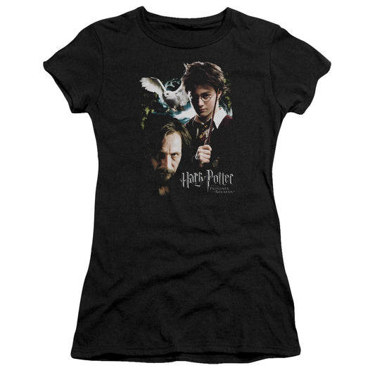 Harry Potter Harry and Sirius Junior Sheer Cap Sleeve Womens T Shirt Black