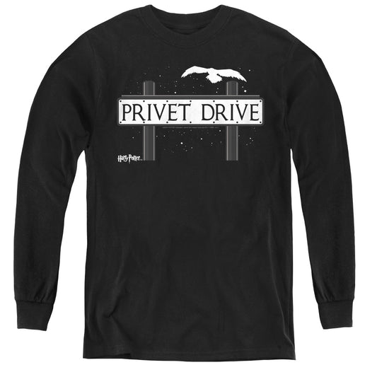 Harry Potter Privet Drive Long Sleeve Kids Youth T Shirt Black
