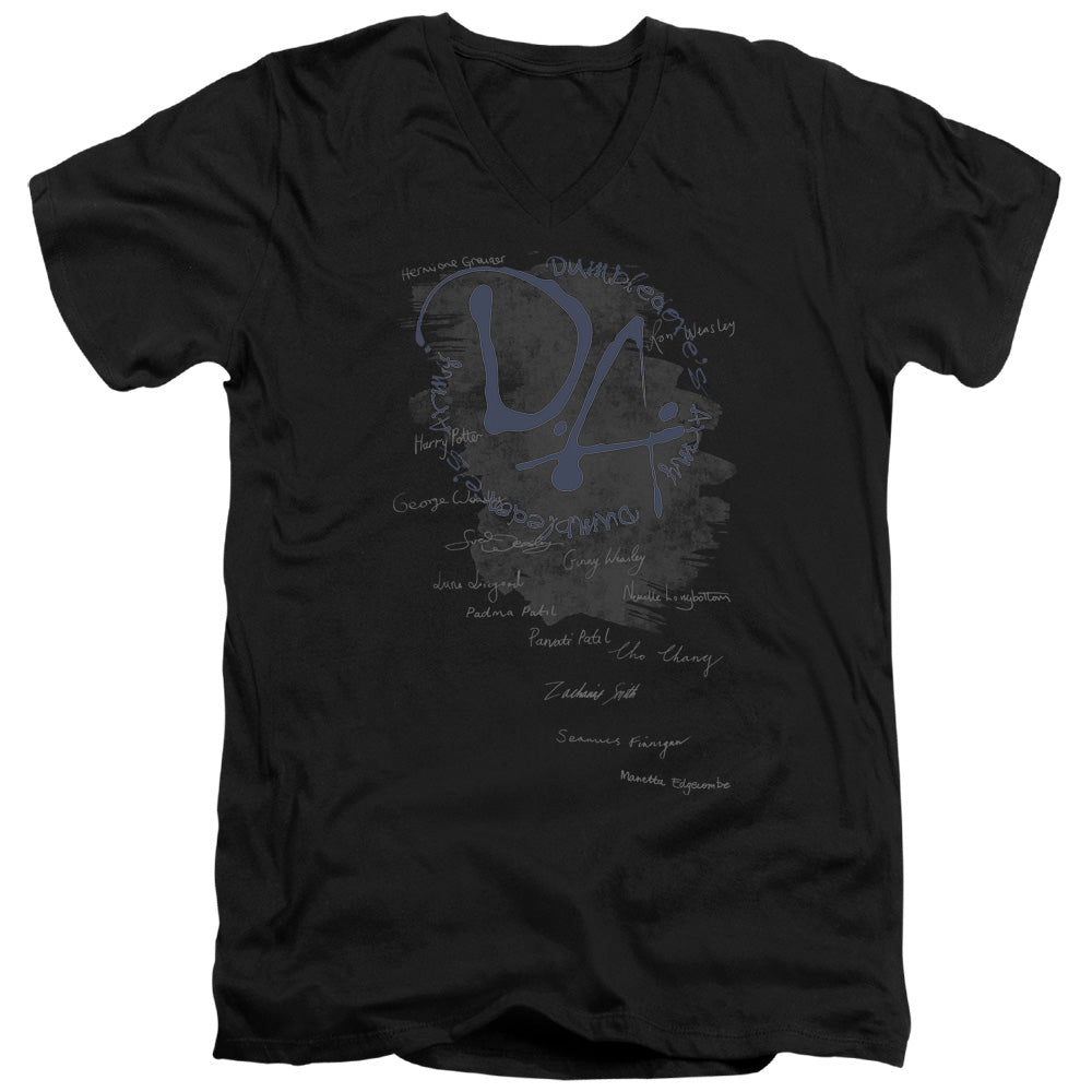 Harry Potter Dumbledores Army Mens Slim Fit V-Neck T Shirt Black