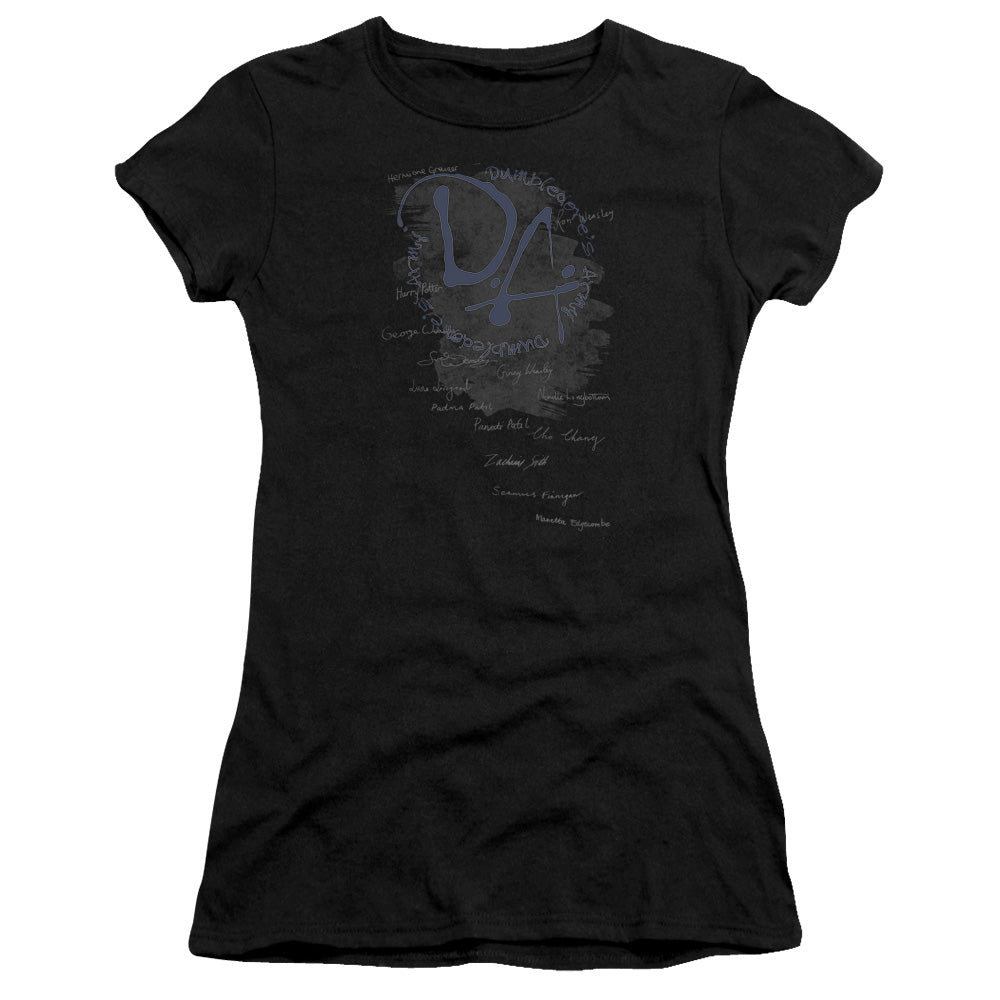 Harry Potter Dumbledores Army Junior Sheer Cap Sleeve Womens T Shirt Black