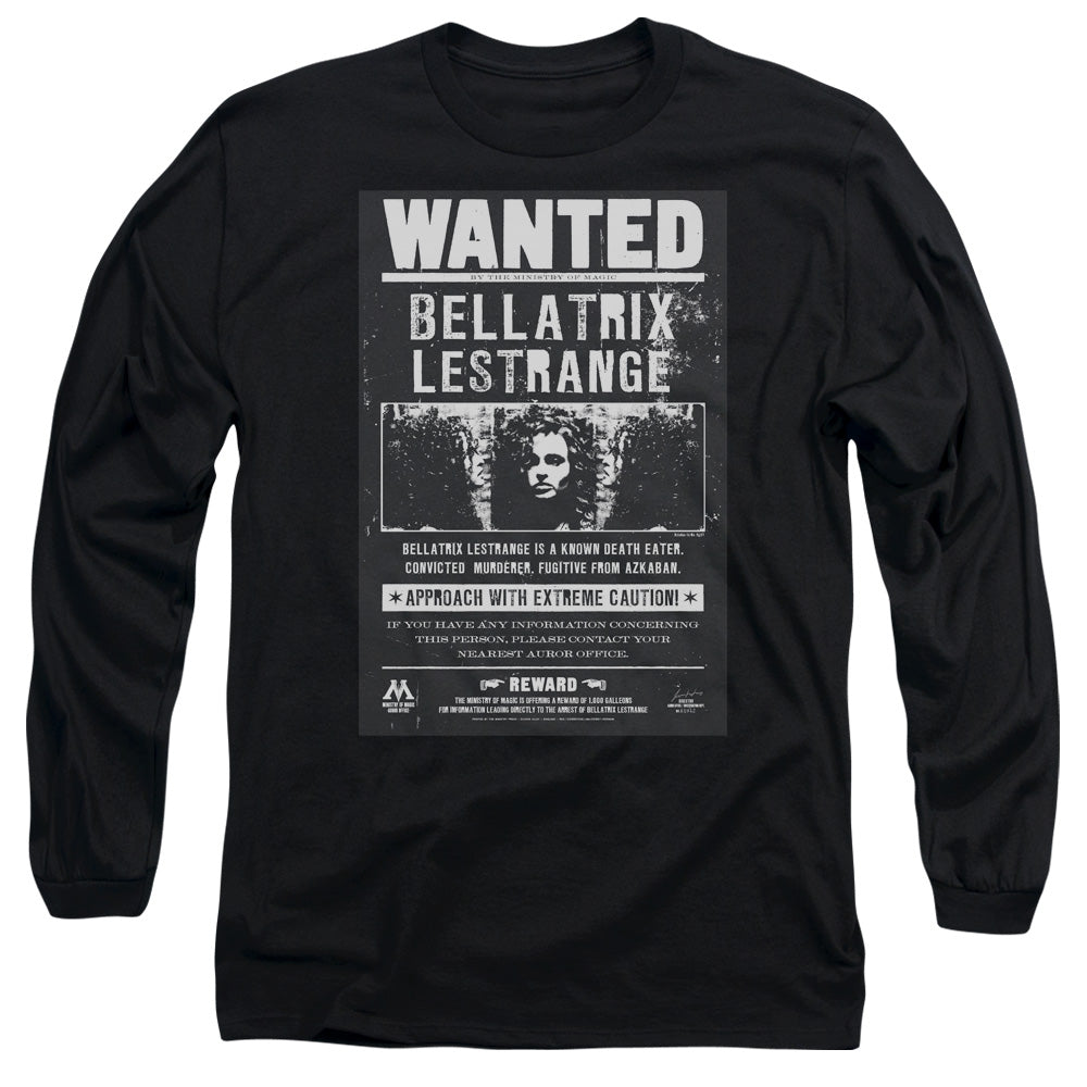 Harry Potter Wanted Bellatrix Mens Long Sleeve Shirt Black