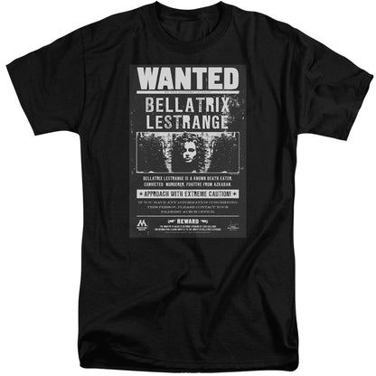 Harry Potter Wanted Bellatrix Mens Tall T Shirt Black