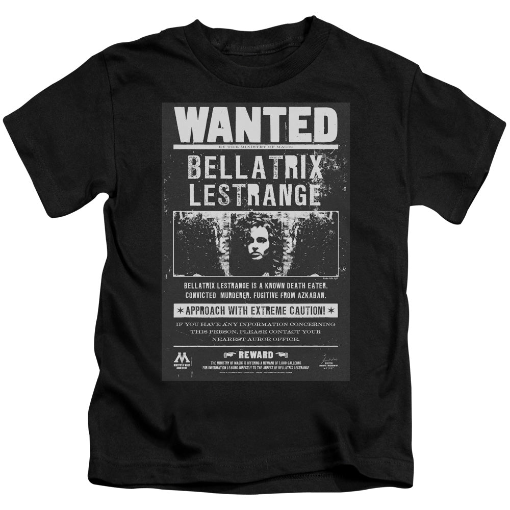 Harry Potter Wanted Bellatrix Juvenile Kids Youth T Shirt Black