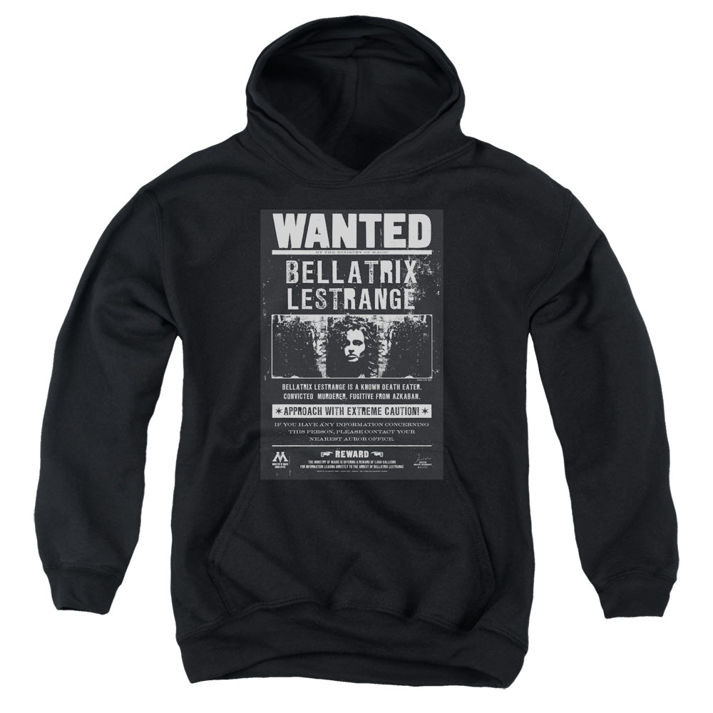 Harry Potter Wanted Bellatrix Kids Youth Hoodie Black