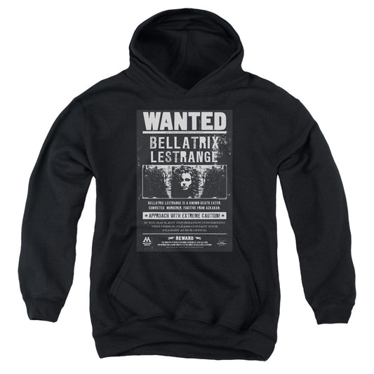Harry Potter Wanted Bellatrix Kids Youth Hoodie Black