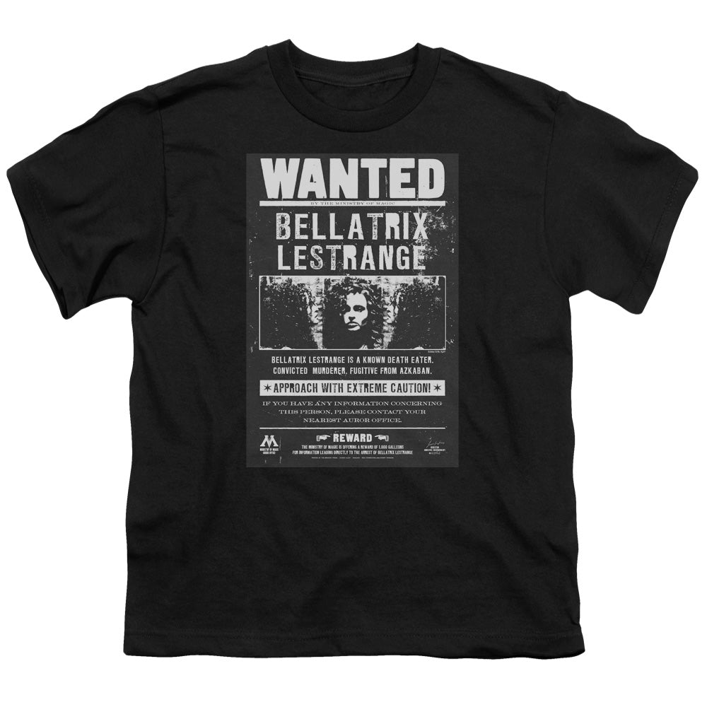 Harry Potter Wanted Bellatrix Kids Youth T Shirt Black