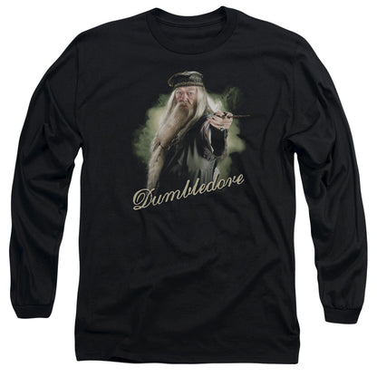 Harry Potter Dumbledore Wand Mens Long Sleeve Shirt Black