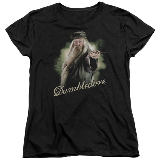 Harry Potter Dumbledore Wand Womens T Shirt Black