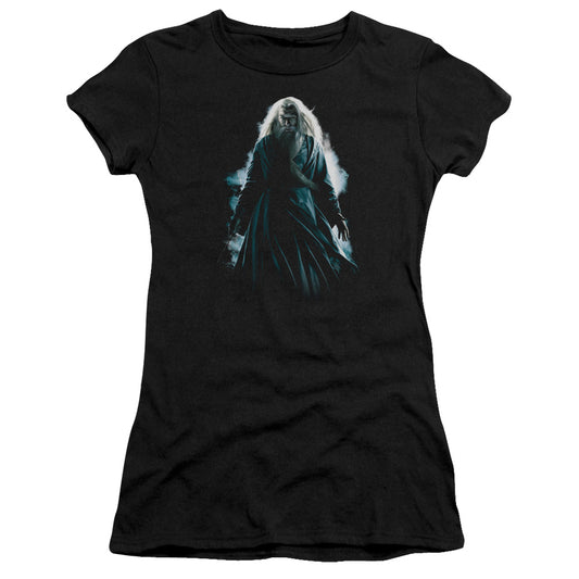 Harry Potter Dumbledore Burst Junior Sheer Cap Sleeve Womens T Shirt Black