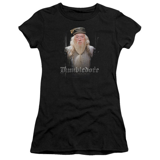 Harry Potter Dumble Doors Junior Sheer Cap Sleeve Womens T Shirt Black