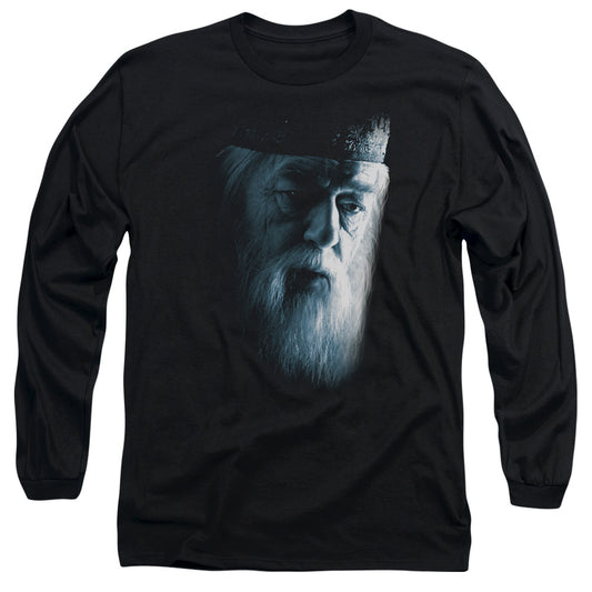 Harry Potter Dumbledore Face Mens Long Sleeve Shirt Black