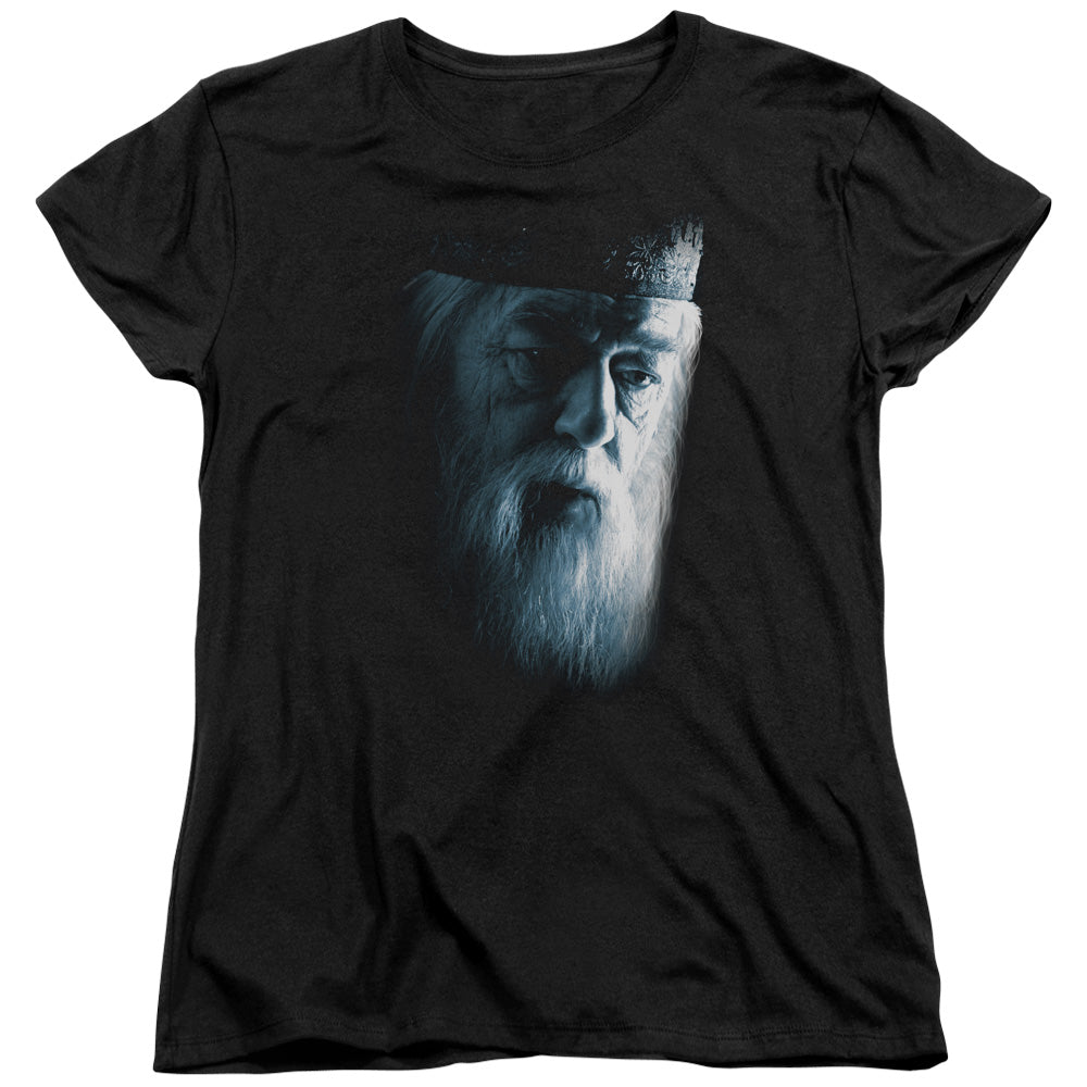 Harry Potter Dumbledore Face Womens T Shirt Black