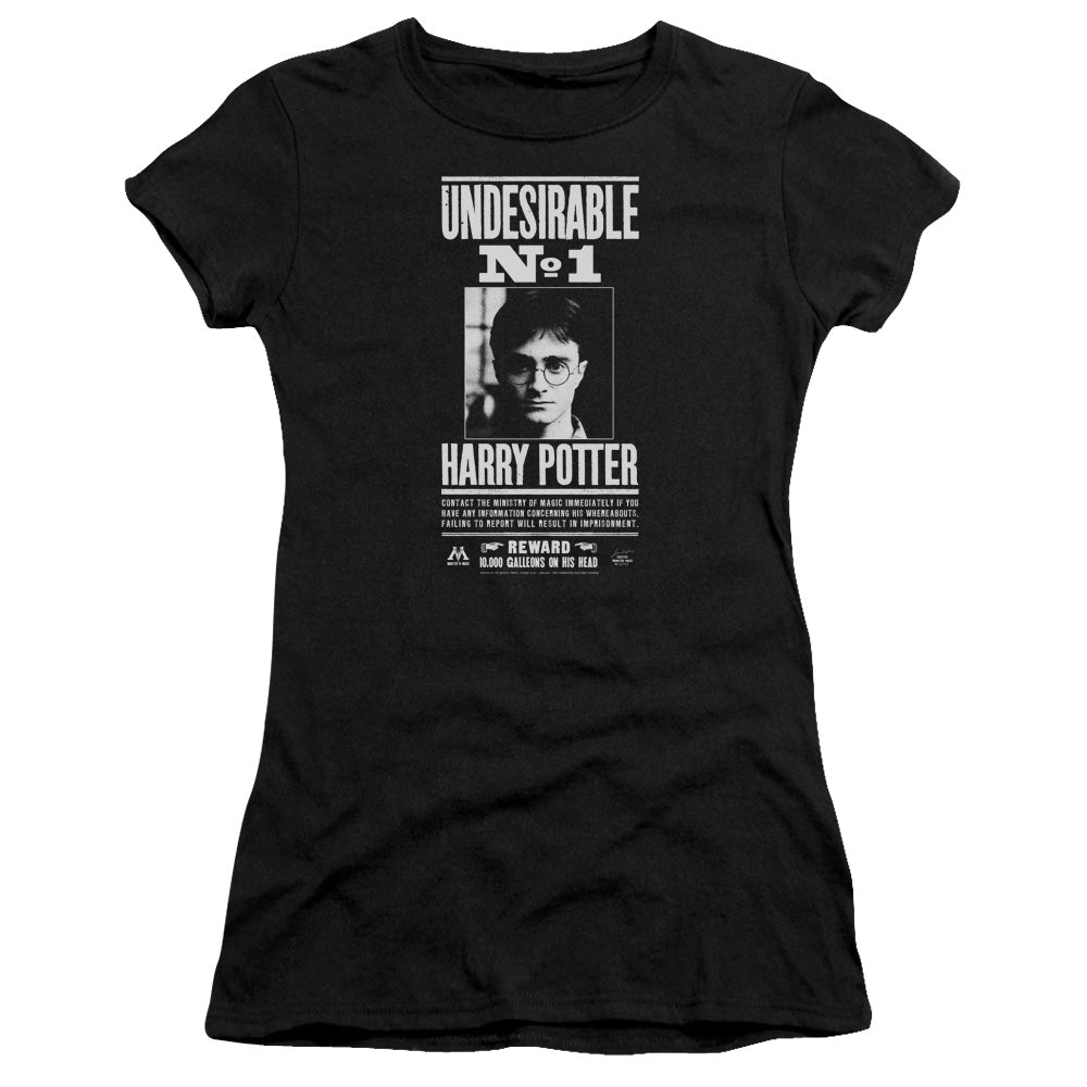 Harry Potter Undesirable No 1 Junior Sheer Cap Sleeve Womens T Shirt Black