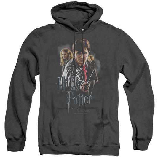 Harry Potter Deathly Hollows Cast Heather Mens Hoodie Black