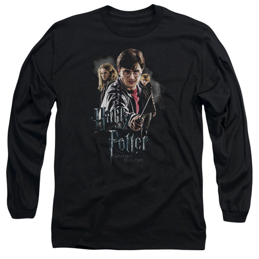 Harry Potter Deathly Hollows Cast Mens Long Sleeve Shirt Black