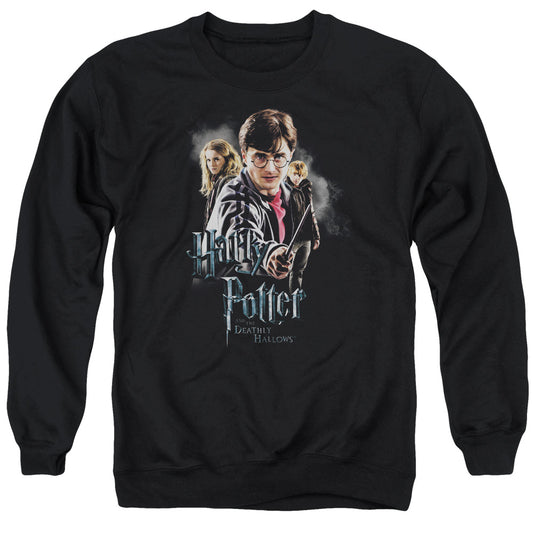Harry Potter Deathly Hollows Cast Mens Crewneck Sweatshirt Black