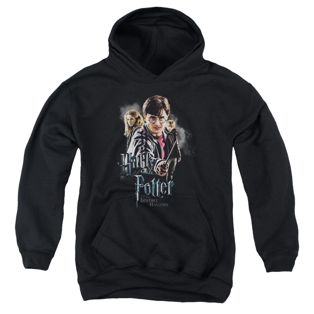 Harry Potter Deathly Hollows Cast Kids Youth Hoodie Black