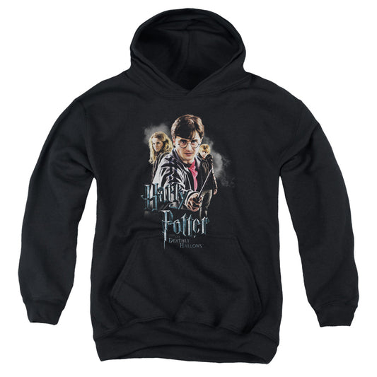 Harry Potter Deathly Hollows Cast Kids Youth Hoodie Black