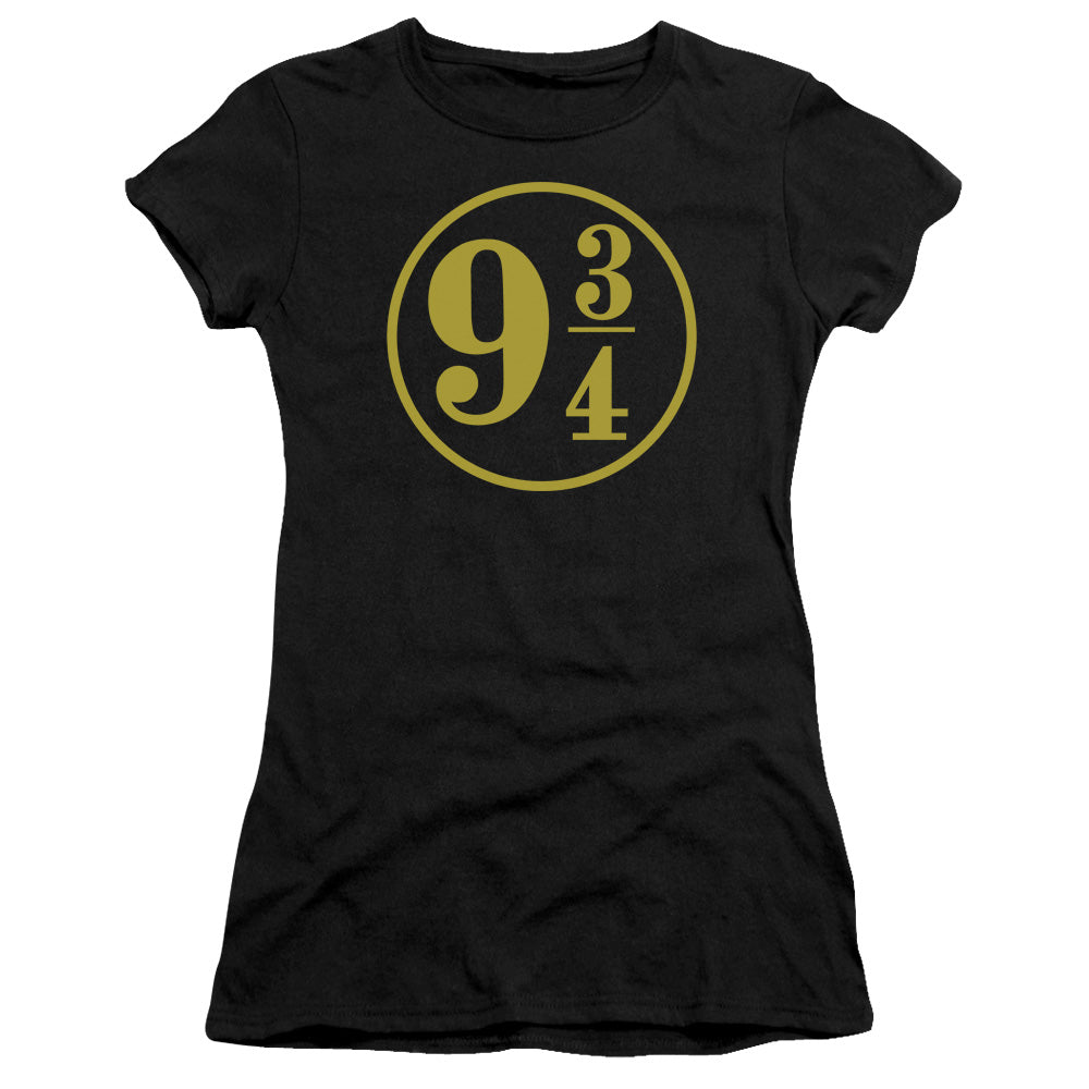 Harry Potter 9 3 4 Junior Sheer Cap Sleeve Womens T Shirt Black