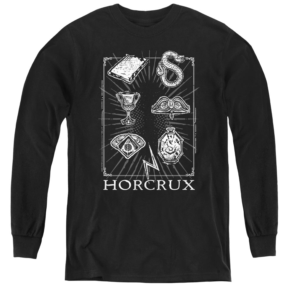 Harry Potter Horcrux Symbols Long Sleeve Kids Youth T Shirt Black