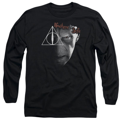 Harry Potter Nowhere is Safe Mens Long Sleeve Shirt Black