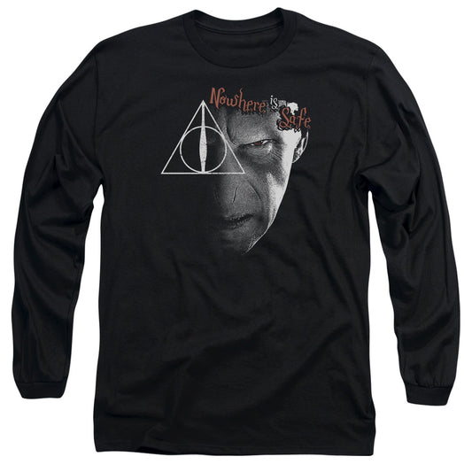 Harry Potter Nowhere is Safe Mens Long Sleeve Shirt Black