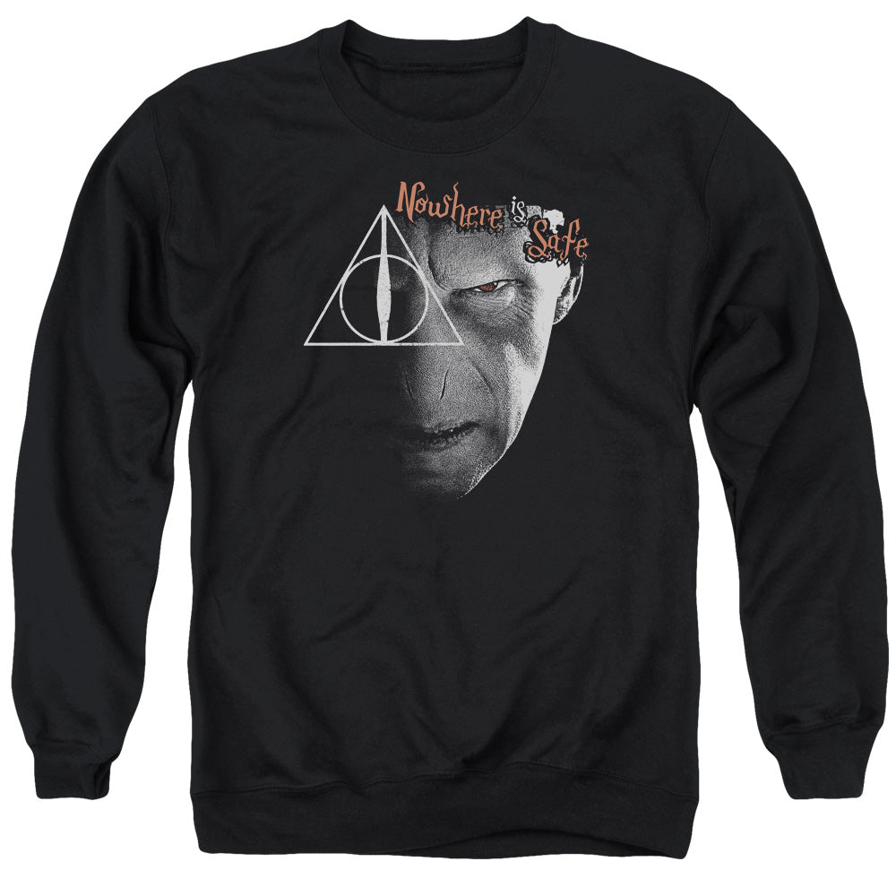 Harry Potter Nowhere is Safe Mens Crewneck Sweatshirt Black
