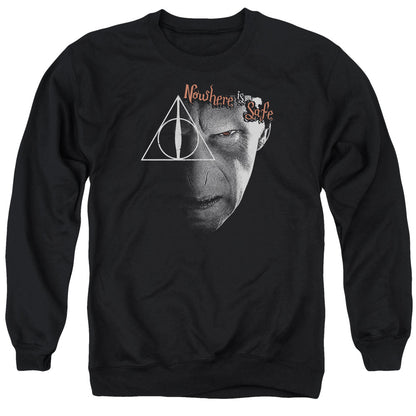 Harry Potter Nowhere is Safe Mens Crewneck Sweatshirt Black