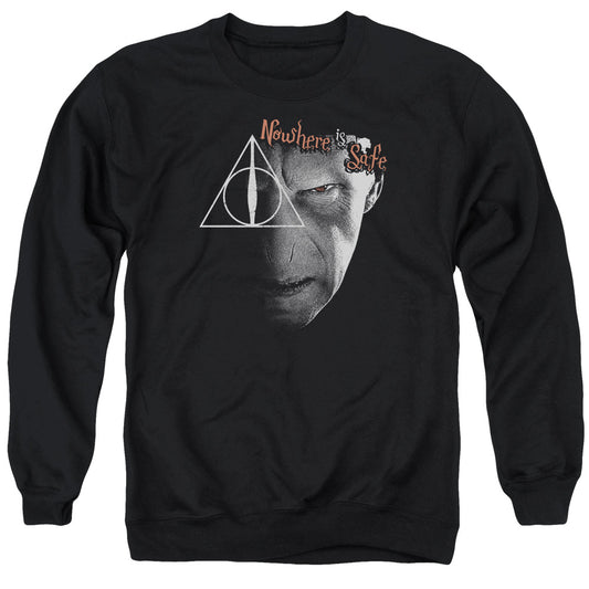 Harry Potter Nowhere is Safe Mens Crewneck Sweatshirt Black