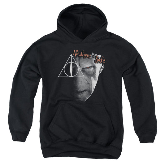 Harry Potter Nowhere is Safe Kids Youth Hoodie Black