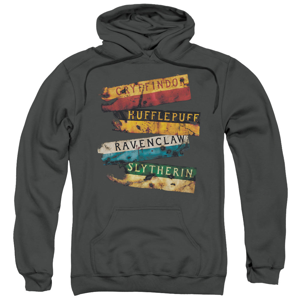 Harry Potter Burnt Banners Mens Hoodie Charcoal