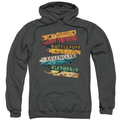 Harry Potter Burnt Banners Mens Hoodie Charcoal