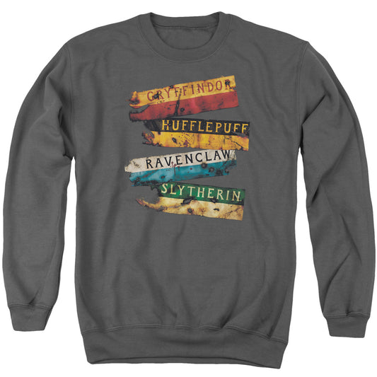 Harry Potter Burnt Banners Mens Crewneck Sweatshirt Charcoal