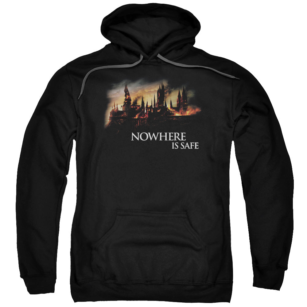 Harry Potter Burning Hogwarts Mens Hoodie Black