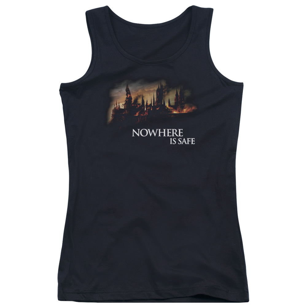 Harry Potter Burning Hogwarts Womens Tank Top Shirt Black