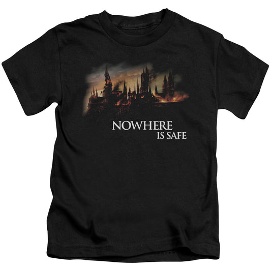 Harry Potter Burning Hogwarts Juvenile Kids Youth T Shirt Black