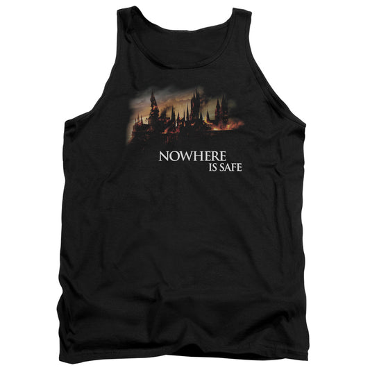 Harry Potter Burning Hogwarts Mens Tank Top Shirt Black