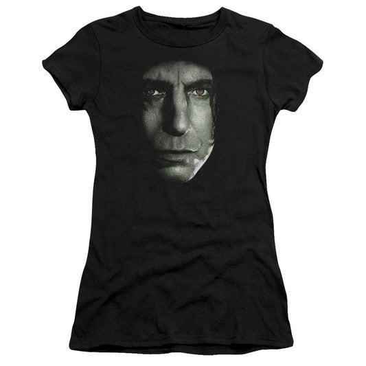 Harry Potter Snape Head Junior Sheer Cap Sleeve Womens T Shirt Black