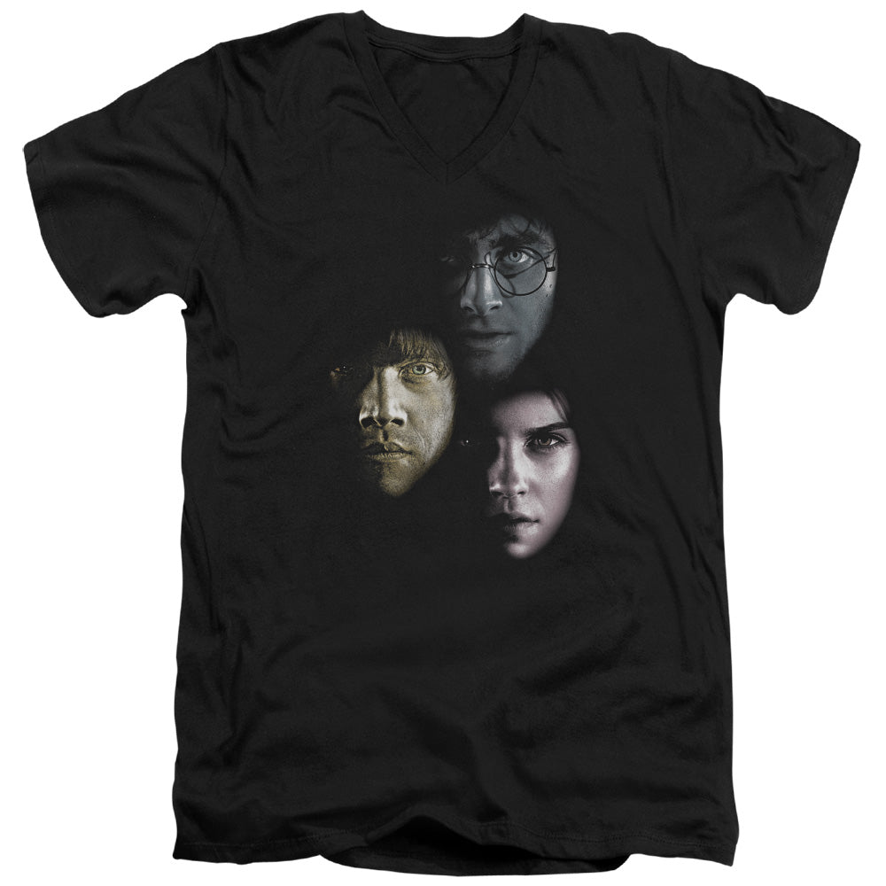 Harry Potter Hero Heads Mens Slim Fit V-Neck T Shirt Black