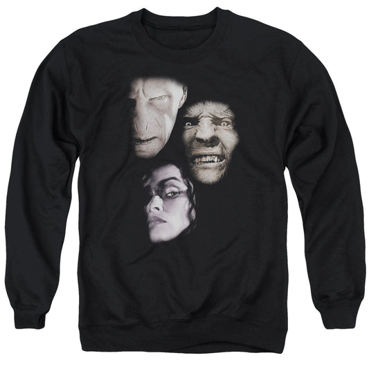 Harry Potter Villian Heads Mens Crewneck Sweatshirt Black
