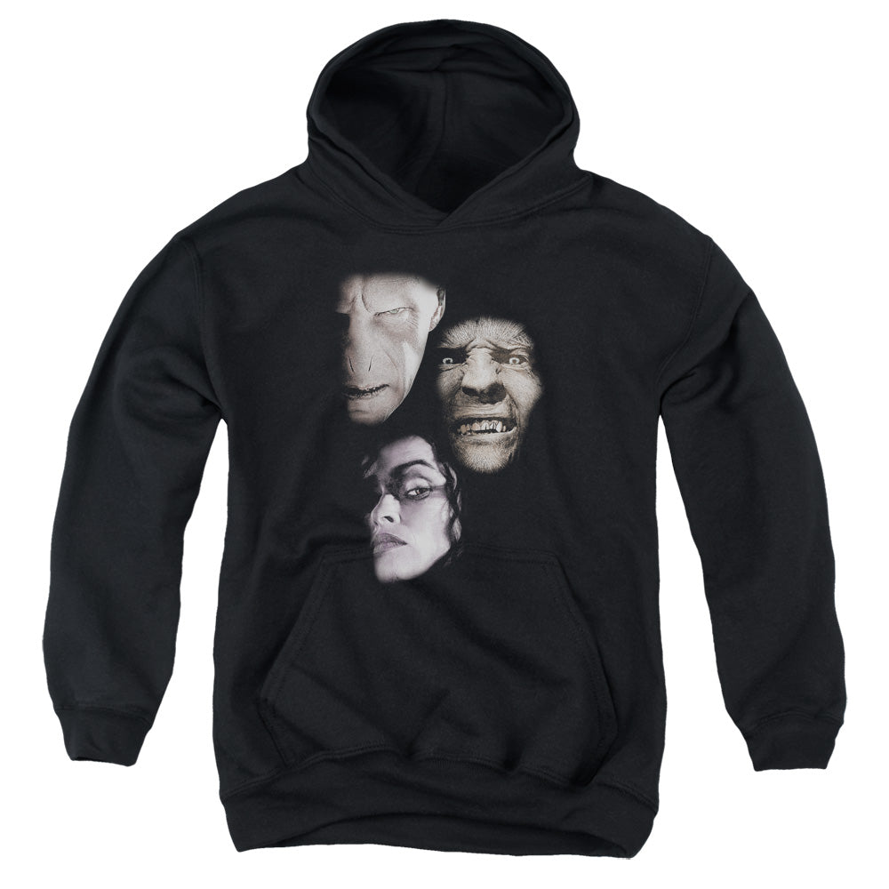 Harry Potter Villian Heads Kids Youth Hoodie Black