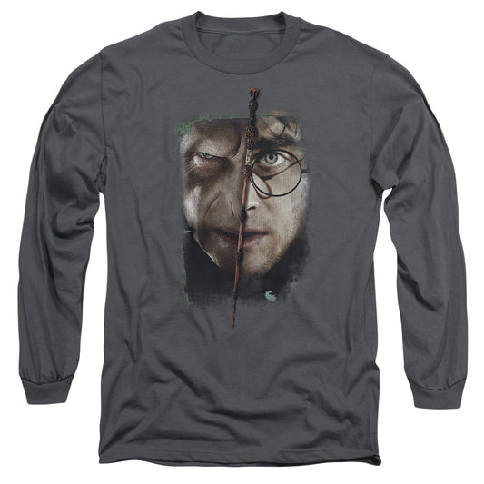 Harry Potter It All Ends Here Mens Long Sleeve Shirt Charcoal