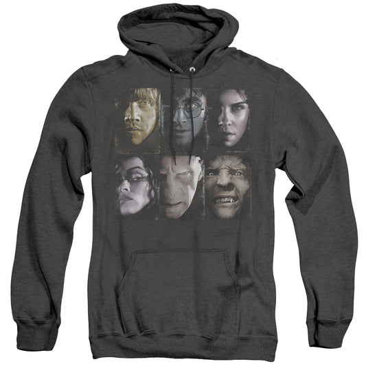 Harry Potter Horizontal Heads Mens Heather Hoodie Black Officially Licensed