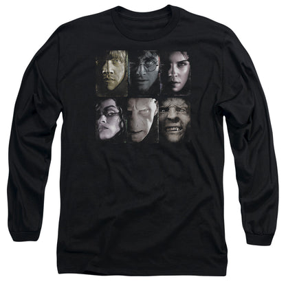 Harry Potter Horizontal Heads Mens Long Sleeve Shirt Black