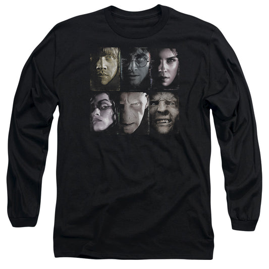 Harry Potter Horizontal Heads Mens Long Sleeve Shirt Black